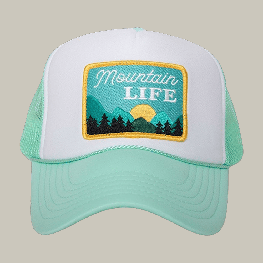 Mountain Life Patch Foam Trucker Hat Katydid Brand Hat Unique Gift For Hikers