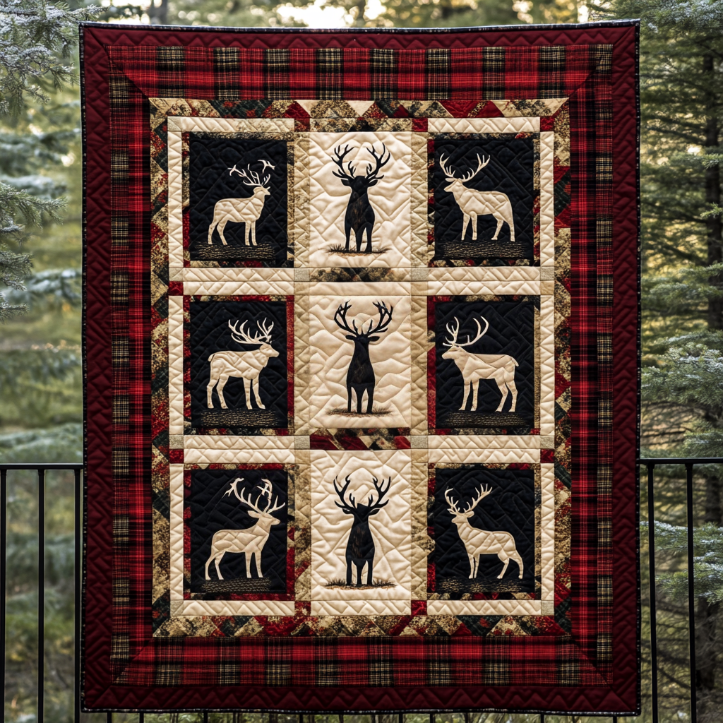 Mountain Majesty Quilted Blanket Gifts For Deer Lovers