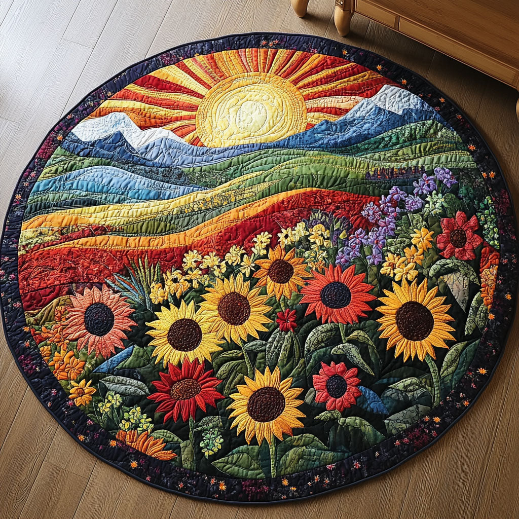 Mountain Mirage Quilted Round Mat Entryway Christmas Decor Ideas Sunflower Gifts For Her