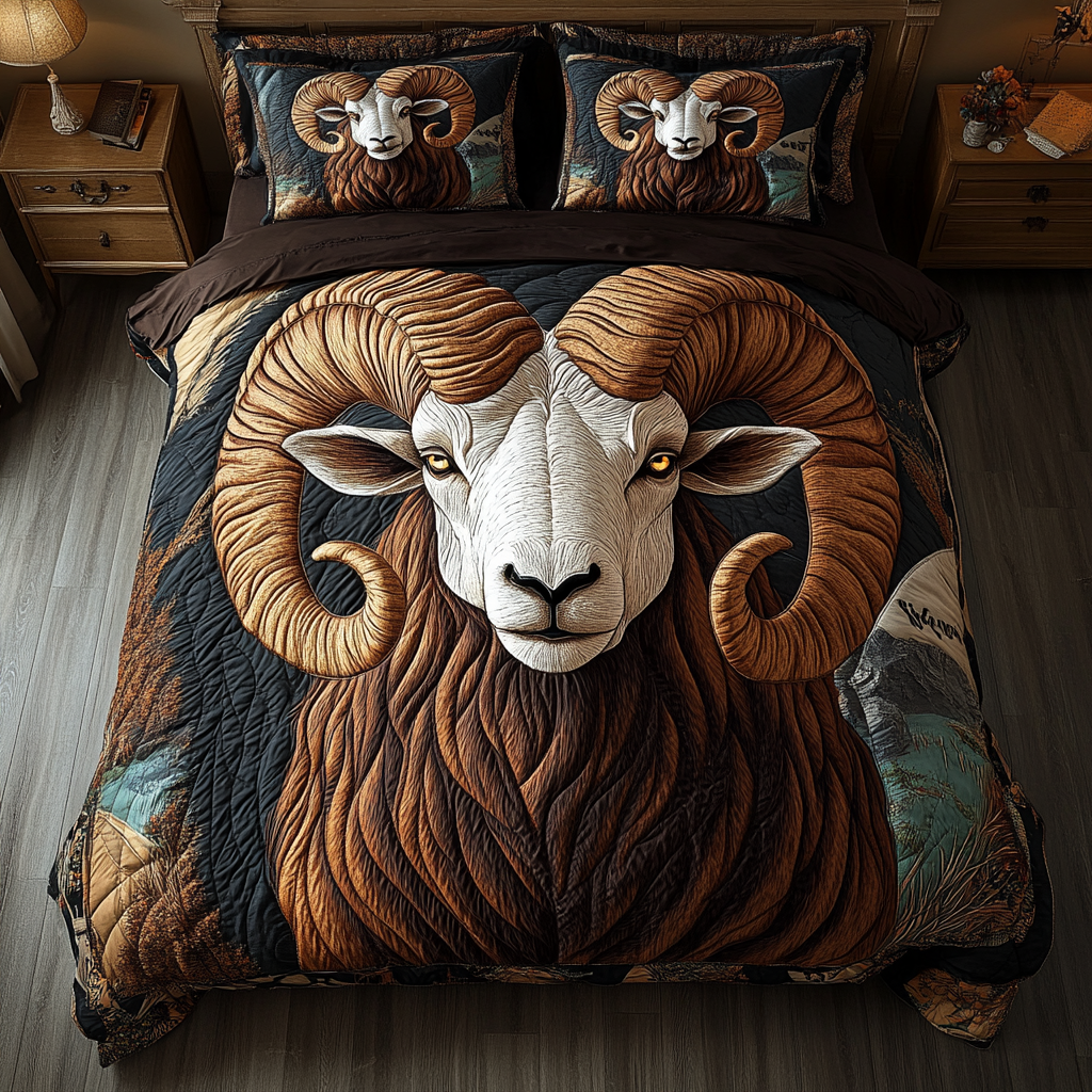 Mountain Pride Quilted Bedding Set Best Bedspread Set Sheep Related Gifts