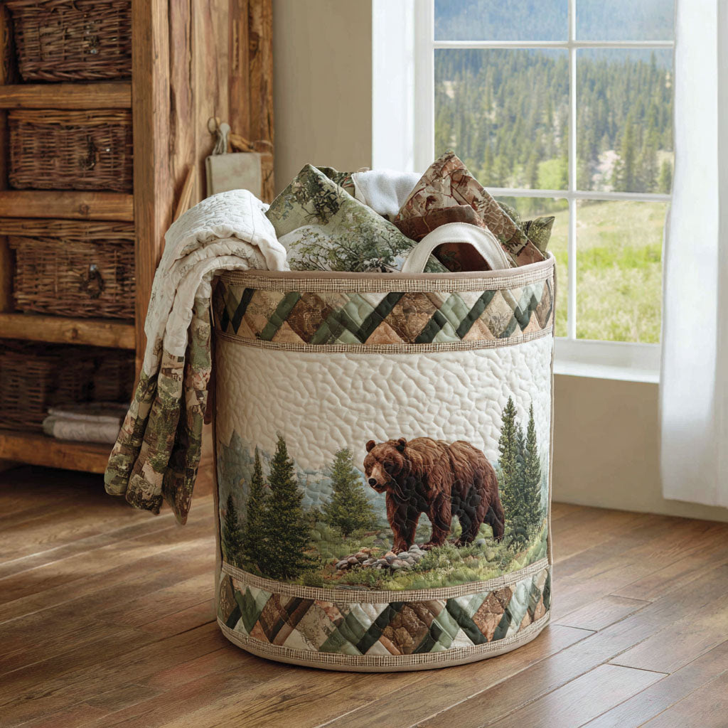 Mountain Prowler Quilted Laundry Basket Luxury Quilted Laundry Bin Gift for Organized Living