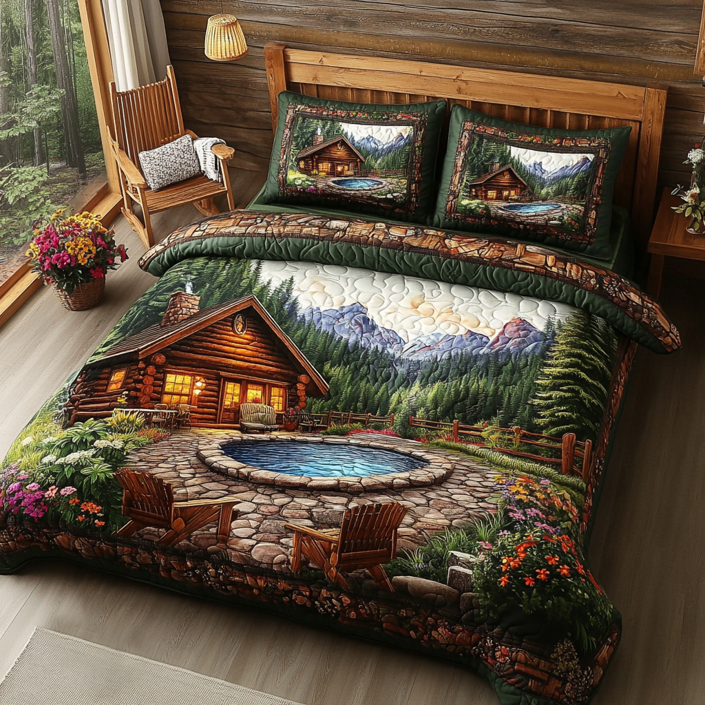 Mountain Retreat Quilted Bedding Set Bed Decorations Family Xmas Gift Ideas