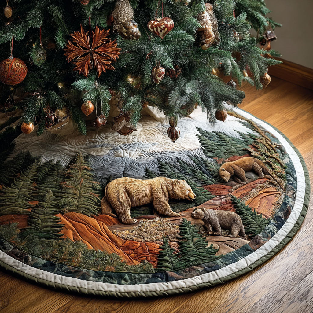 Mountain Spirit Christmas Quilted Tree Skirt Thoughtful Holiday Decor Gift Featuring Quilted Tree Skirt