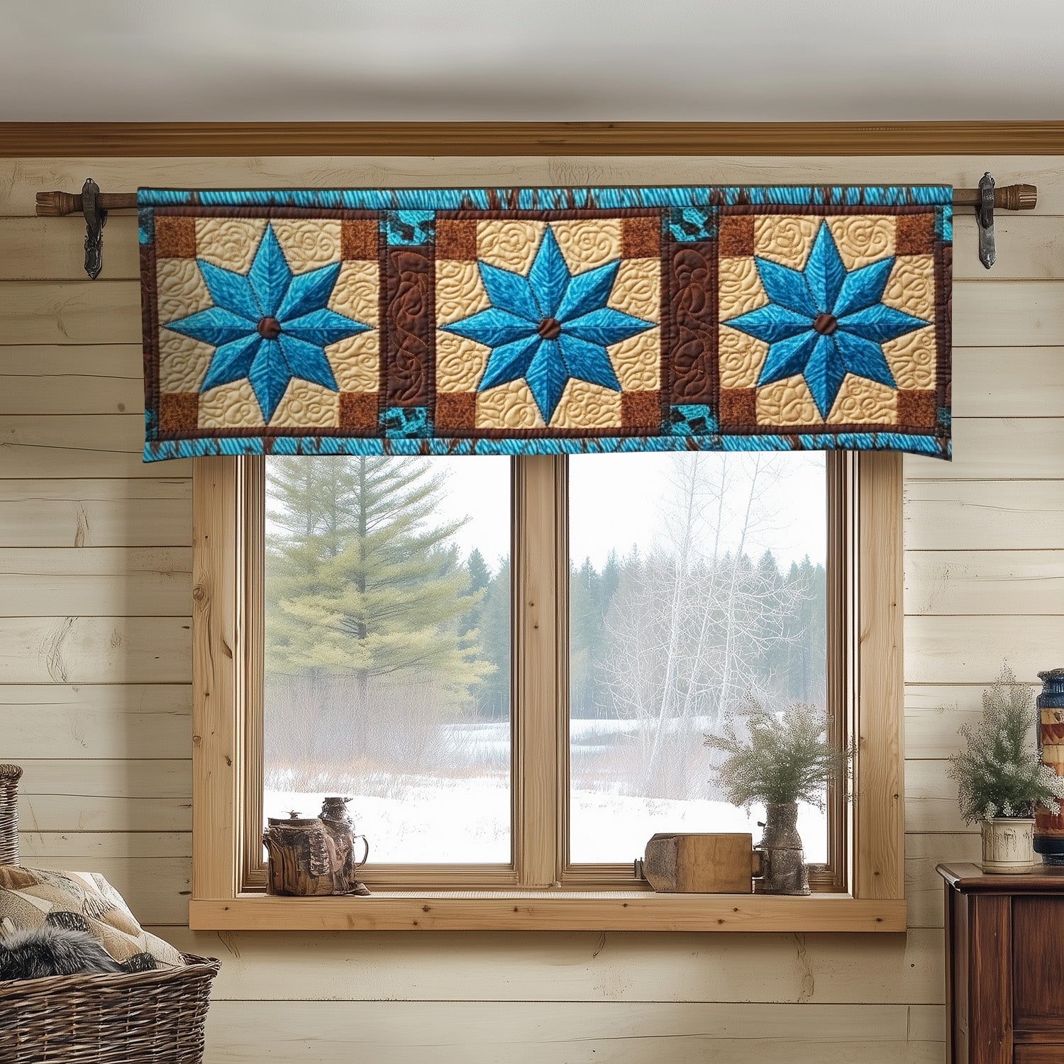 Mountain Starburst Quilted Valance Home Decor Items Christian Gifts For Easter