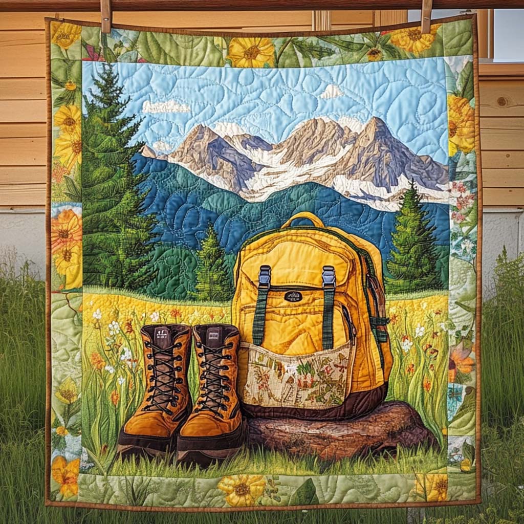 Mountain Trail Quilted Blanket Unique Gifts For Hikers