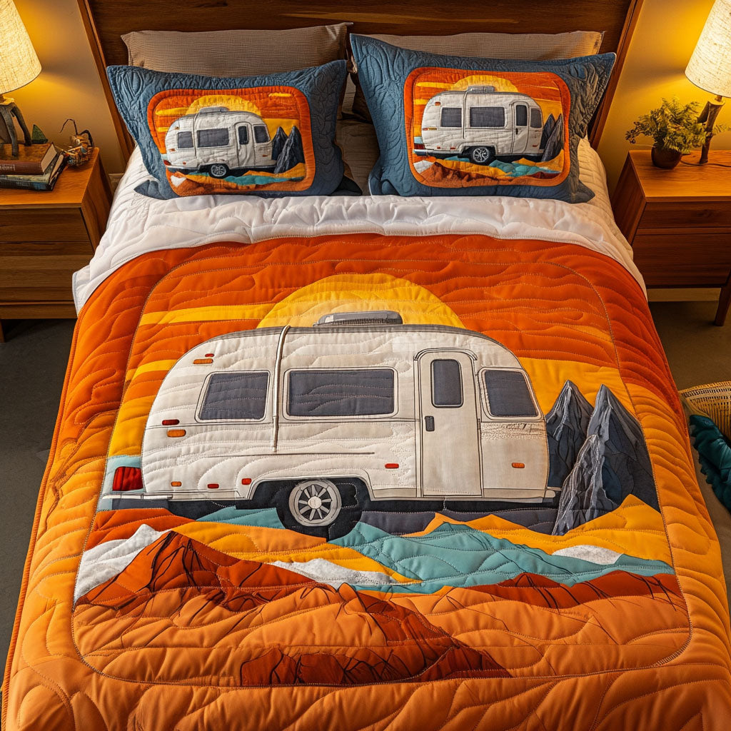 Mountain Travels Quilted Bedding Set Bedroom Decorations Best Camping Gifts
