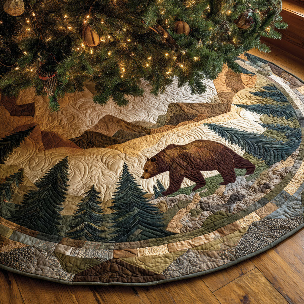 Mountain Wanderer Christmas Quilted Tree Skirt Soft and Durable Quilted Tree Skirt for Every Home