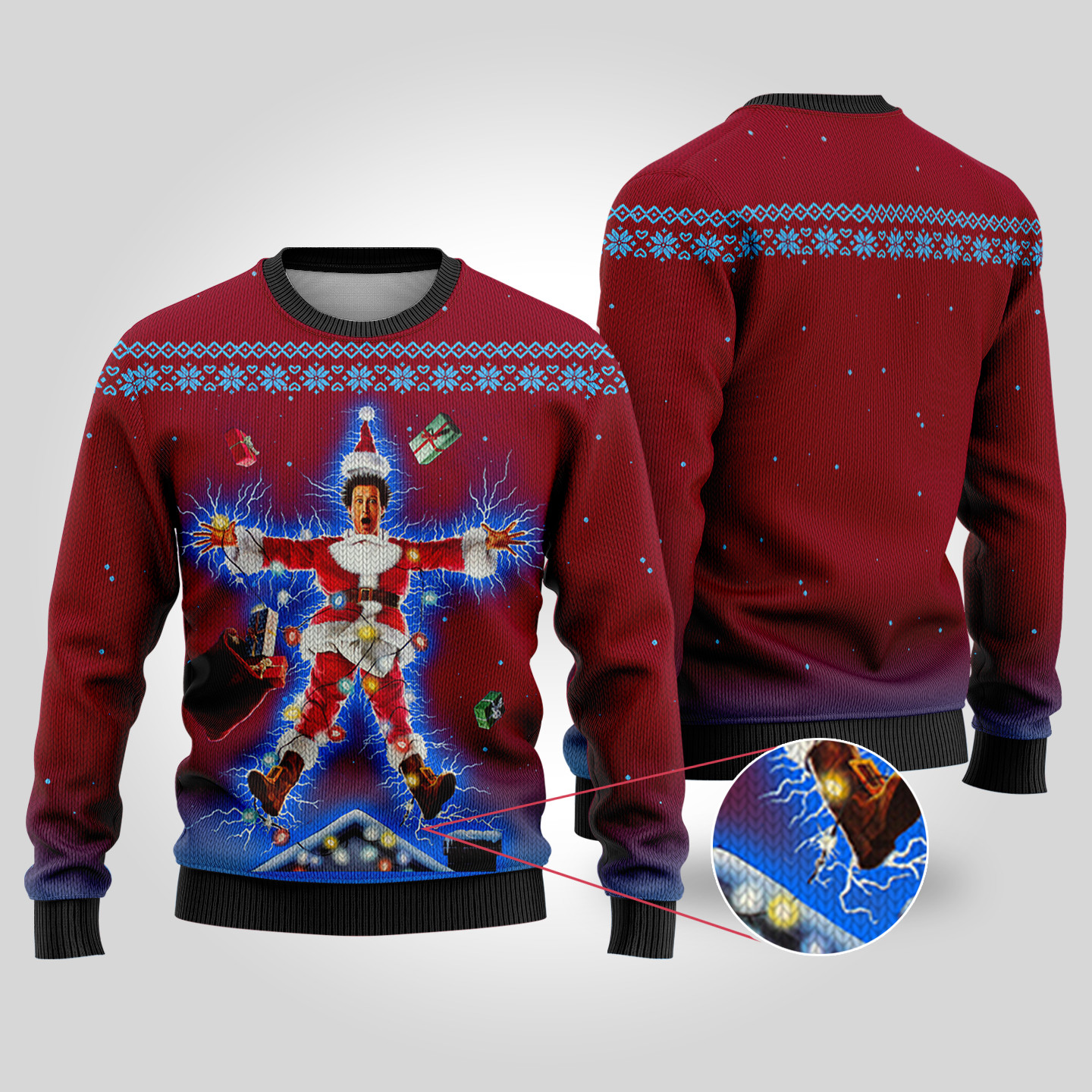 Movie Poster National Lampoons Christmas Vacation Funny Ugly Christmas Sweater Cardinal Red Perfect Gift Sweater for Friends and Family