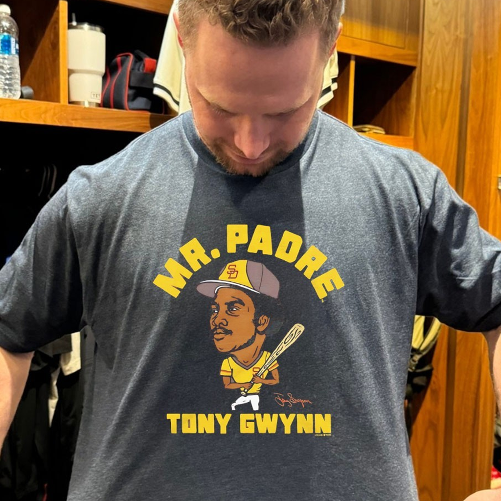 Mr Padre Tony Gwynn San Diego Baseball Caricature Shirt Gifts For Baseball Fans
