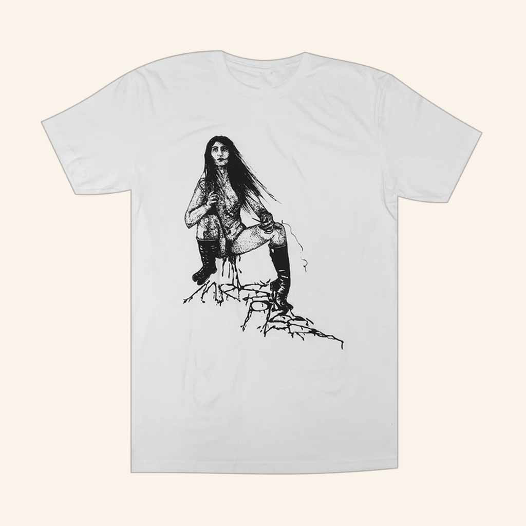 Mrs Piss Merch Caroline Vitelli White T-Shirt Sargent House Records Merch Gifts For Dudes Mrs Piss Merch Caroline Vitelli White T-Shirt Sargent House Records Merch Gifts For Dudes