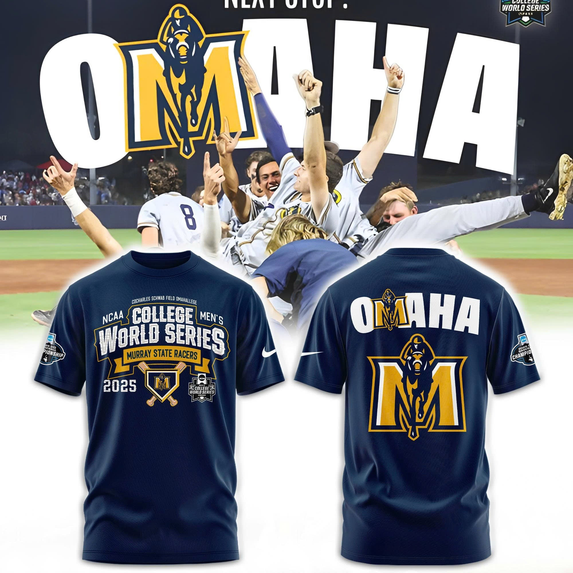 MS Baseball 2025 Murray State World Series T-Shirt Cool Gifts For Baseball Lovers