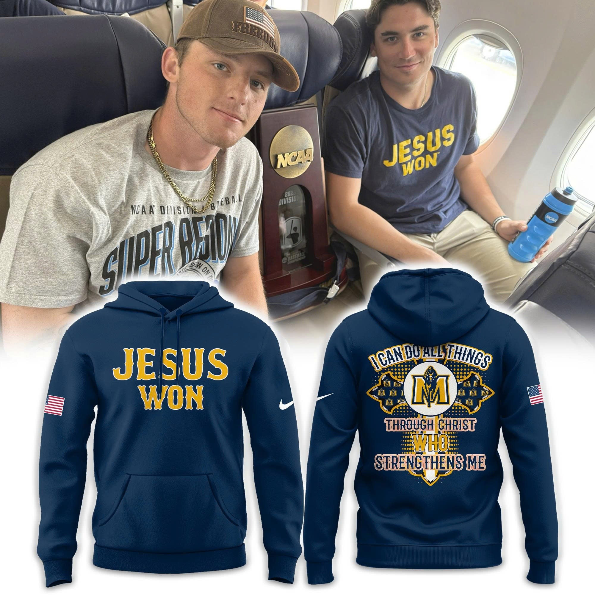 MS Baseball Jesus Won Hoodie Baseball Enthusiast Gifts