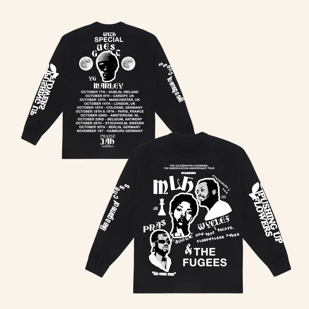 Ms Lauryn Hill Merch MLH X The Fugees X YG Maryley Tour Long Sleeve T-Shirt Fans Gifts Ms Lauryn Hill Merch MLH X The Fugees X YG Maryley Tour Long Sleeve T-Shirt Fans Gifts