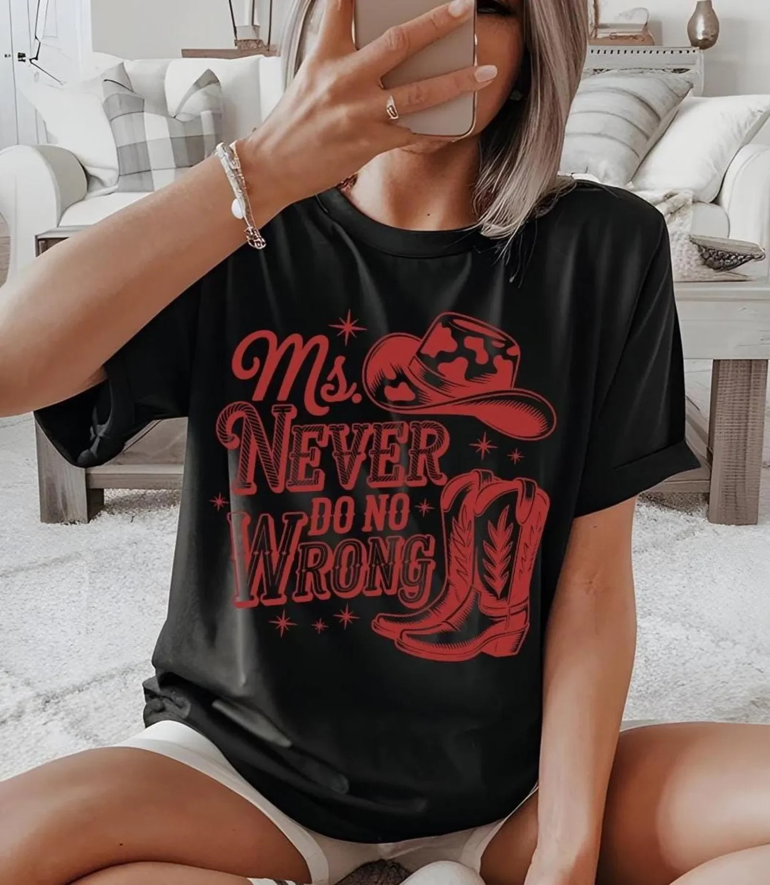Ms Never Do No Wrong T-Shirt Country Music Themed Graphic Shirt Morgan Wallen Fans Gifts