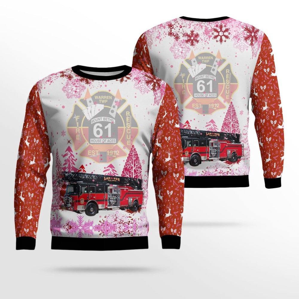 Mt Bethel Fire Company Christmas AOP Ugly Sweater Christmas Unisex Sweaters Gift For Christmas