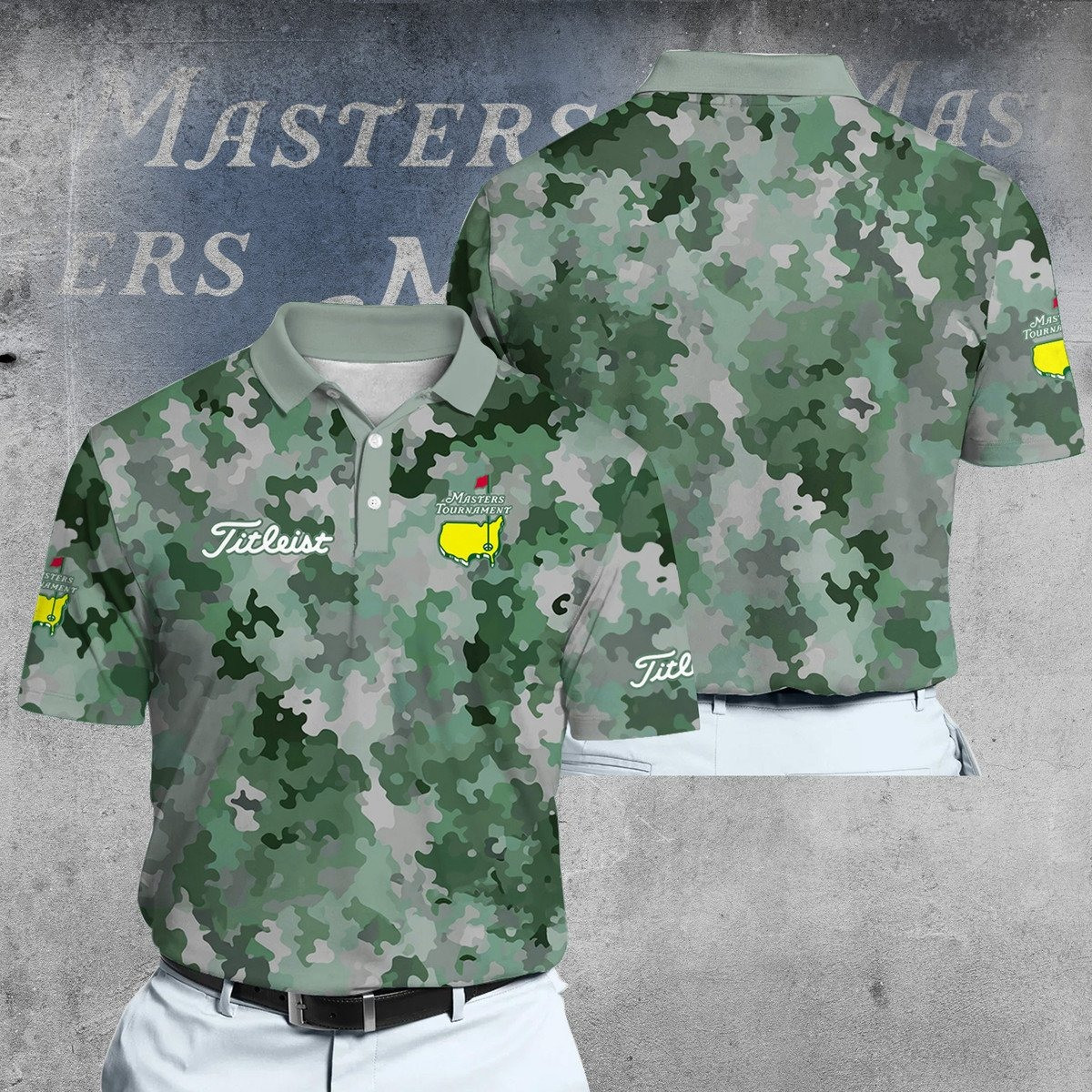 MT Green Camouflage Pattern Brand Men Polo Shirt Golf Gifts For Men