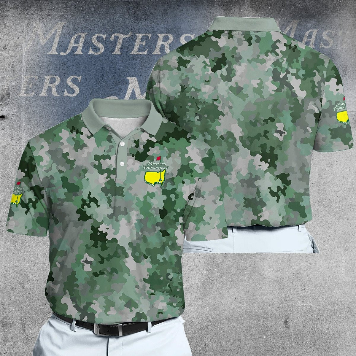 MT Green Camouflage Pattern Men Polo Shirt Golf Gifts For Men