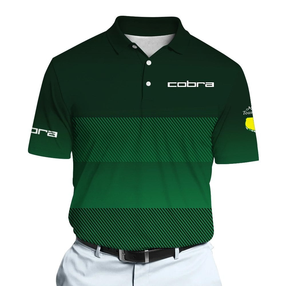 MT Tournament Sports Green Gradient Stripes Pattern CB Men Polo Shirt Golf Gifts For Men