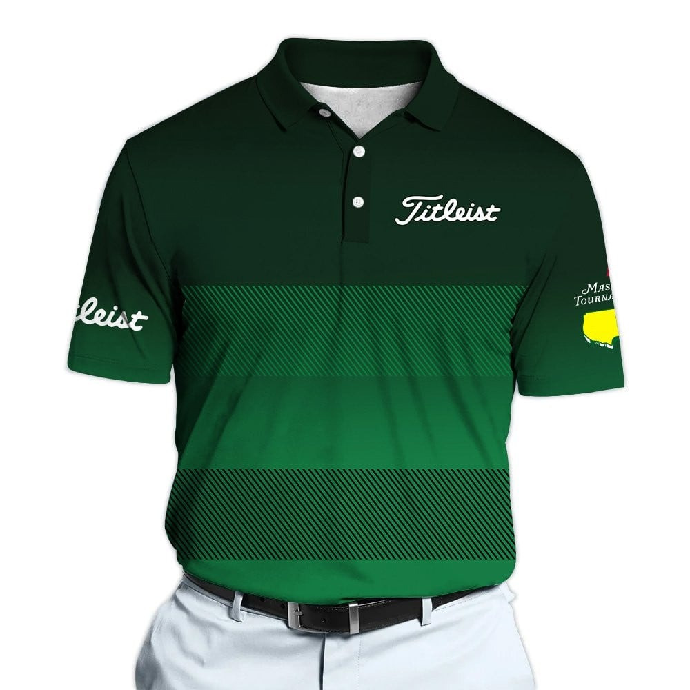 MT Tournament Sports Green Gradient Stripes Pattern Men Polo Shirt Golf Gifts For Men
