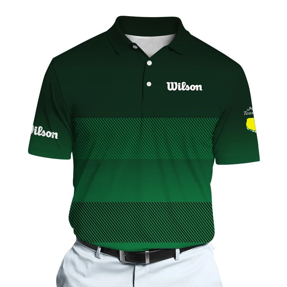 MT Tournament Sports Green Gradient Stripes Pattern WS Men Polo Shirt Golf Gifts For Men