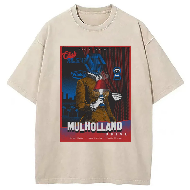Mulholland Route in Japan Washed T-Shirt Soft Comfortable Daily T Shirt Gifts For Him