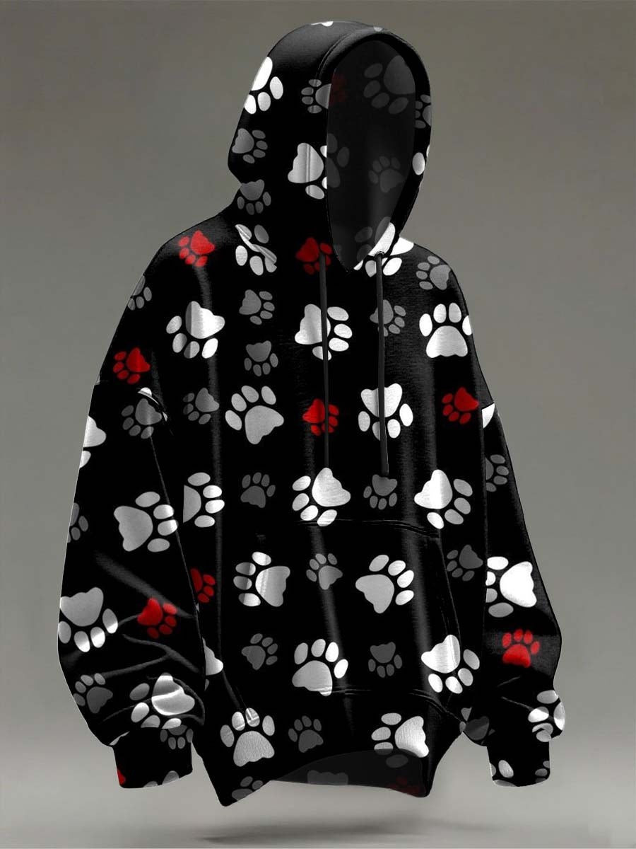 Multi Dog Paw Halloween Hoodie Black Apparel Holiday Gifts For Dog Lovers