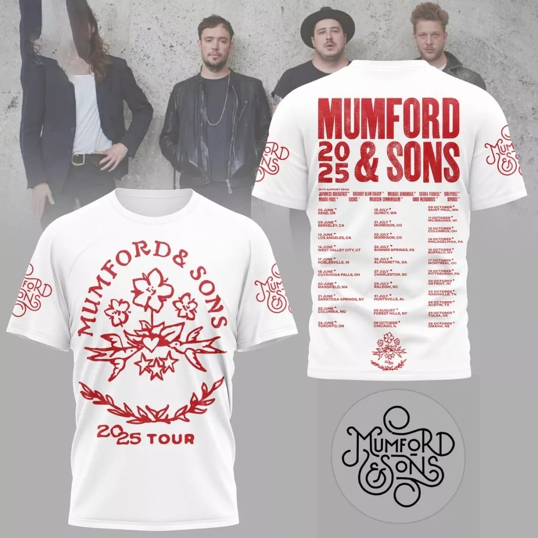 Mumford And Sons 2025 Tour 3D T-Shirt Gifts For Music Enthusiasts