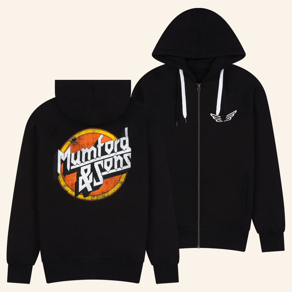 Mumford And Sons Merch Black Wings Logo Print Zip Hoodie Christmas Gifts For Boyfriend Mumford And Sons Merch Black Wings Logo Print Zip Hoodie Christmas Gifts For Boyfriend
