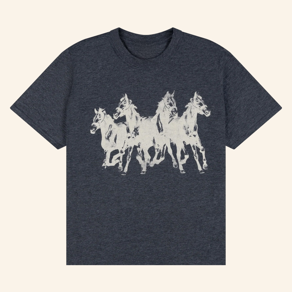 Mumford And Sons Merch Horses Print T-Shirt Christmas Presents For Boyfriend Mumford And Sons Merch Horses Print T-Shirt Christmas Presents For Boyfriend
