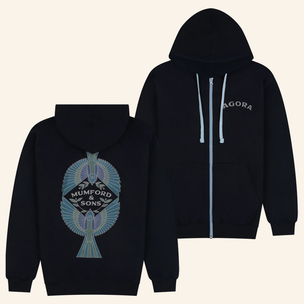 Mumford And Sons Merch Navy Agora Zip Up Hoodie Christmas Presents For Him Mumford And Sons Merch Navy Agora Zip Up Hoodie Christmas Presents For Him