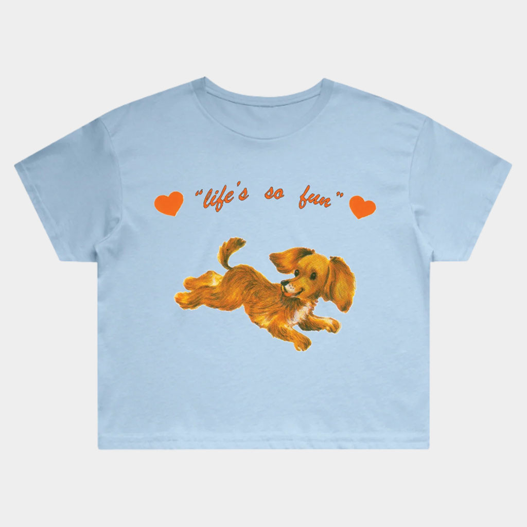 Muna Merch Life's So Fun Dog Cropped Shirt Birthday Ideas For Her-1