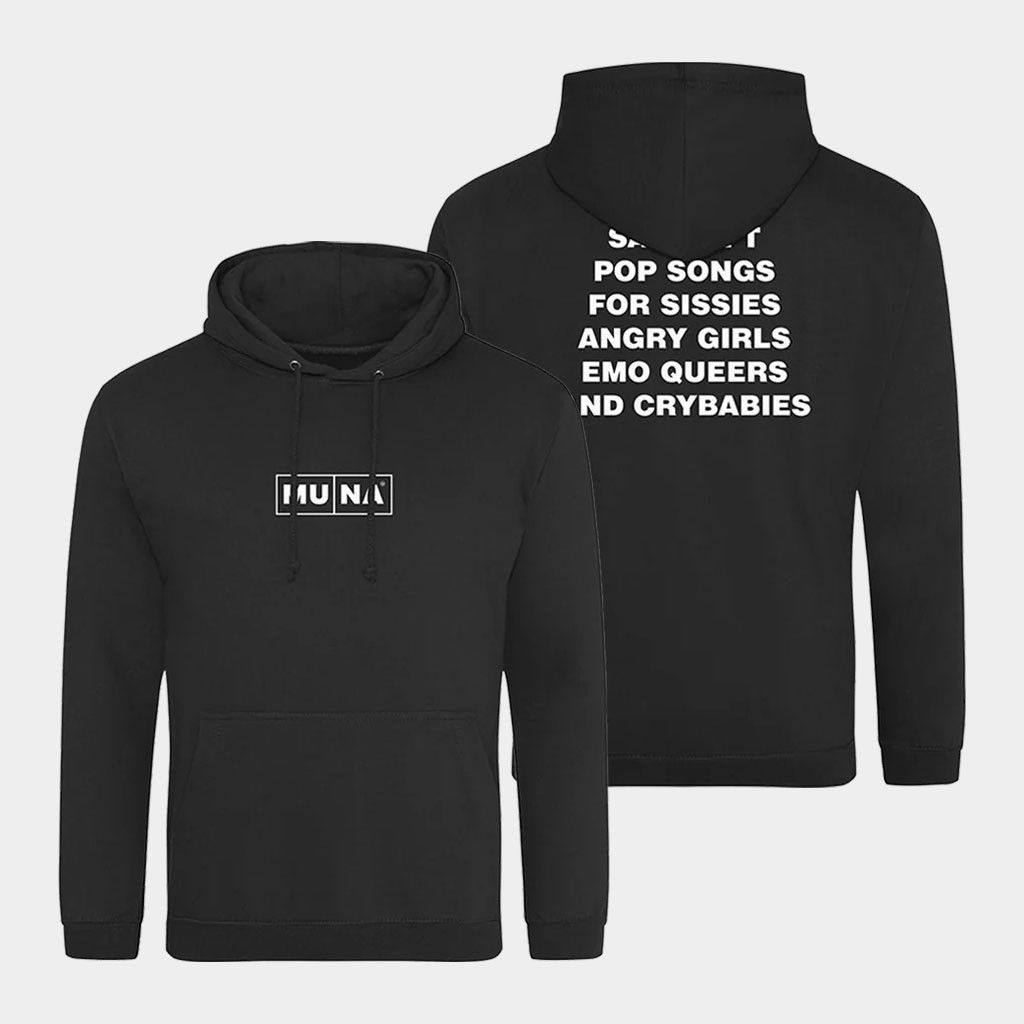 Muna Merch Sad Soft Pop Songs Black Hoodie Best Gifts For Music Lovers Muna Merch Sad Soft Pop Songs Black Hoodie Best Gifts For Music Lovers