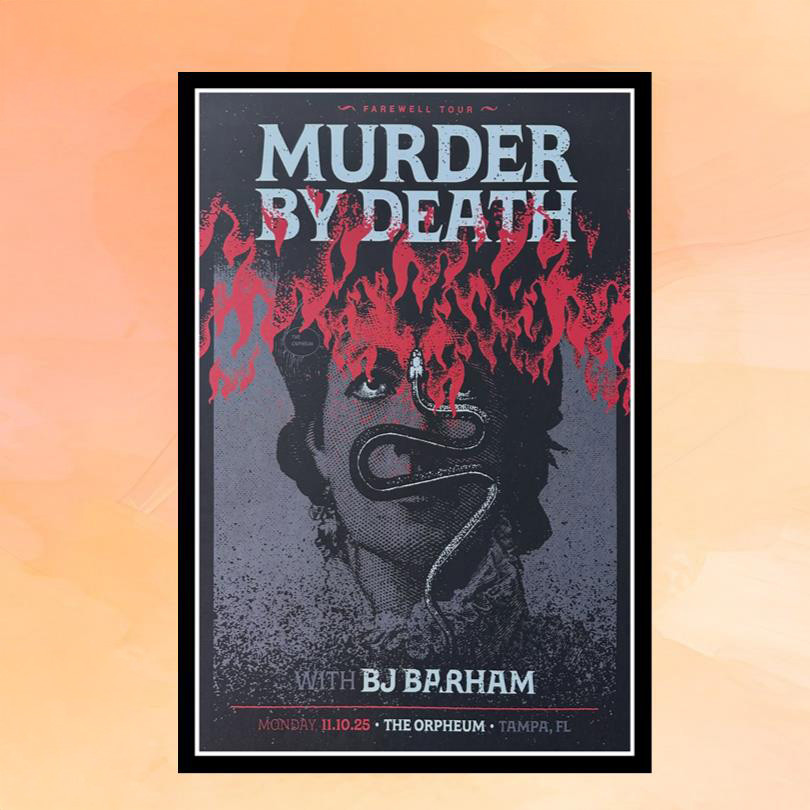 Murder By Death Merch Tampa FL November 10 2025 Concert Poster Home Decor Gifts For Rock Lovers