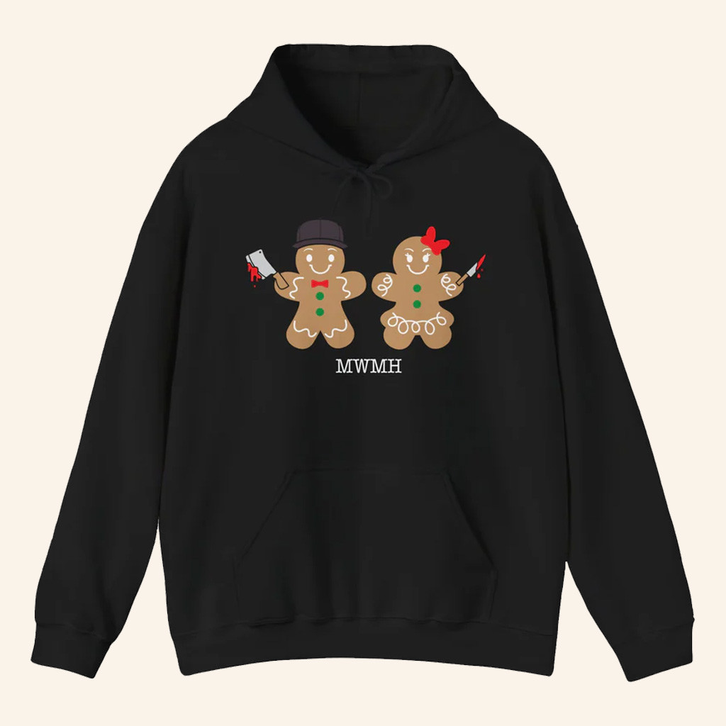 Murder With My Husband Merch Gingerbread Couple Hoodie MWMH Merch Christmas Gifts For Couples