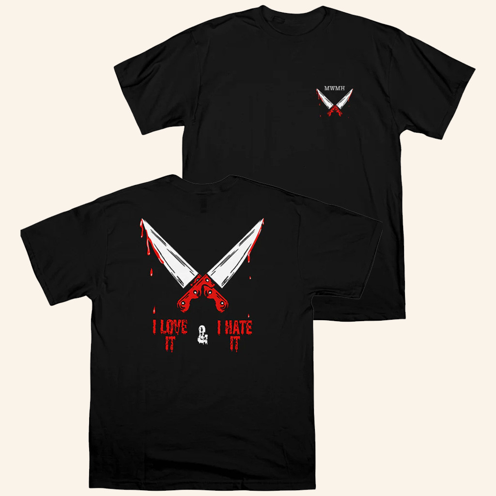 Murder With My Husband Merch Knives Out 2 0 Black Shirt I Love It I Hate It T-Shirt Murder With My Husband Merch Knives Out 2 0 Black Shirt I Love It I Hate It T-Shirt