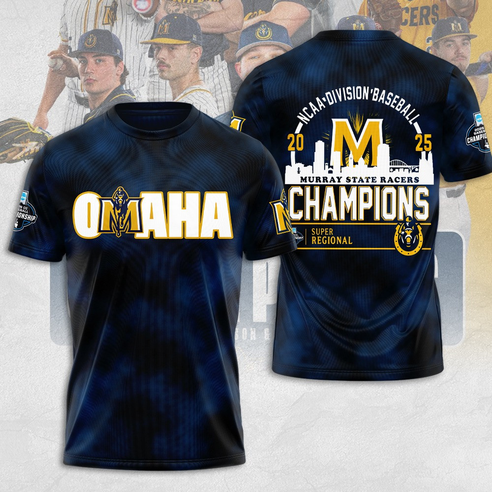 Murray State Racers Baseball 3D T-Shirt Gifts For Baseball Fans