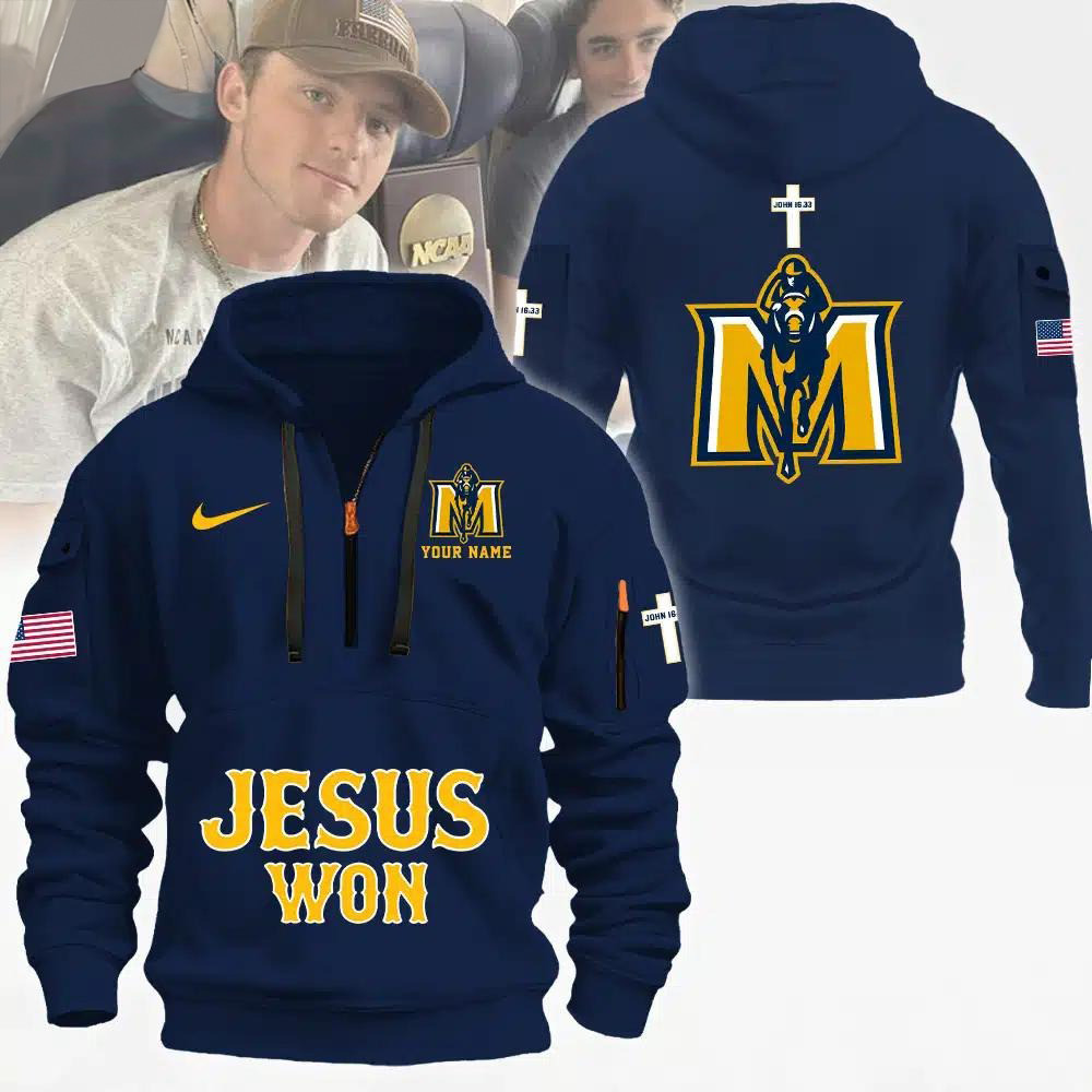 Murray State Racers Jesus Won Limited Edition Quarter Zip Hoodie Gifts For Dad