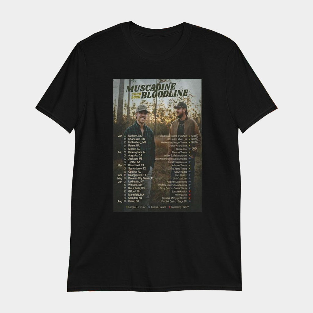 Muscadine Bloodline Tour 2026 Dates T-Shirt Muscadine Bloodline Merch Gifts For Music Fans