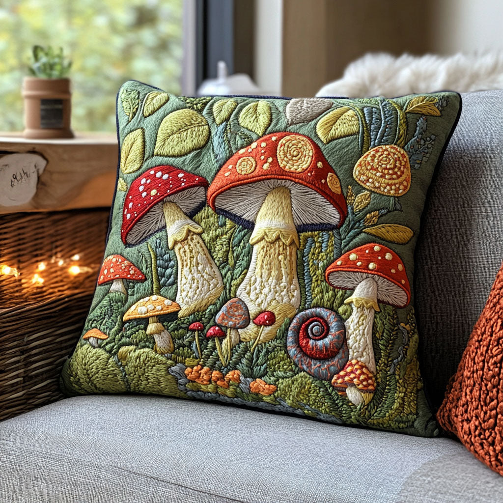 Mushroom Forest Quilt Pillow Case Soft and Comfortable Pillow Case for Restful Sleep