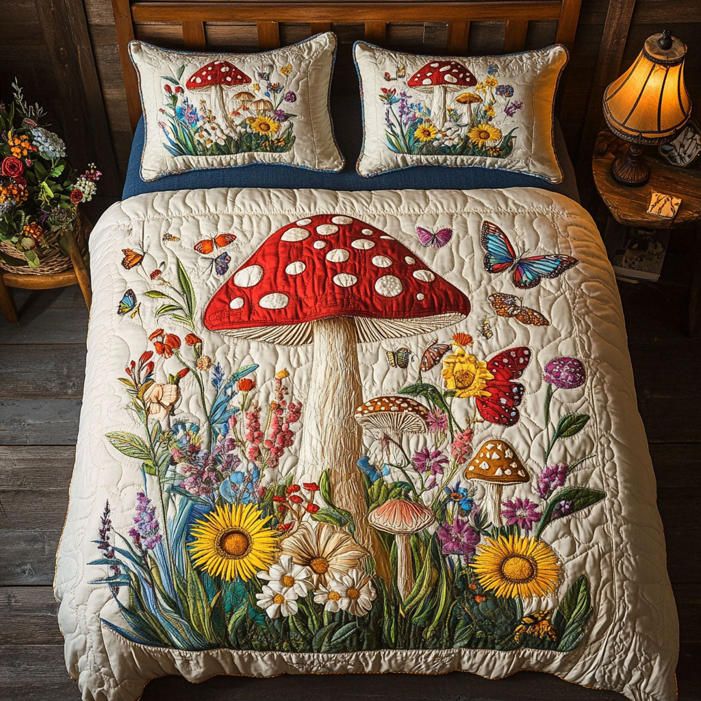 Mushroom Garden Duvet Cover Set Fall Quilt Cover Autumn Gifts For Wife