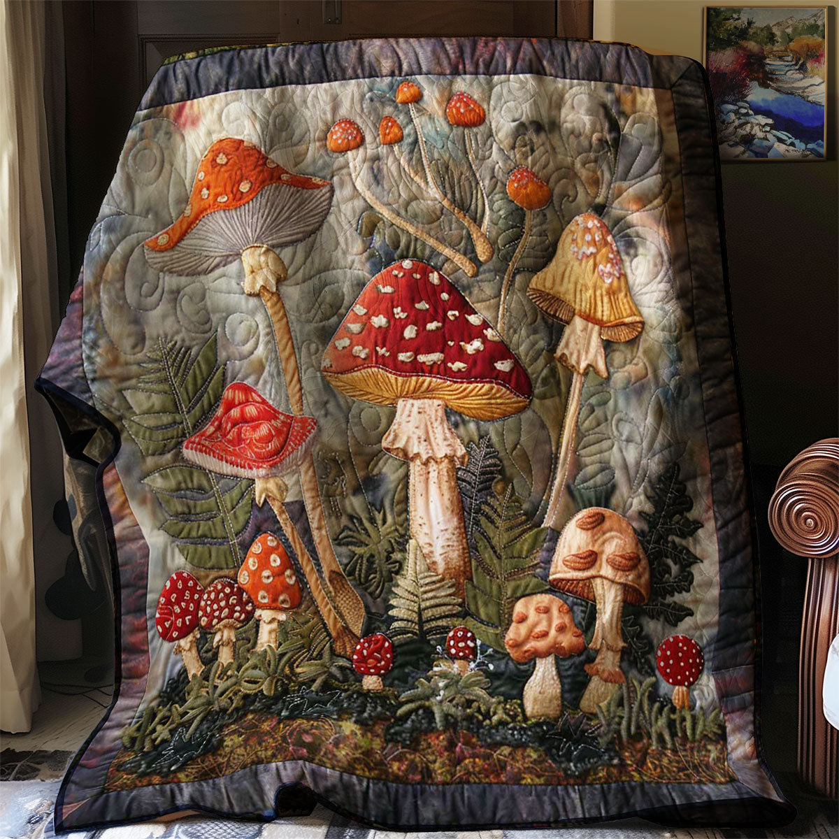 Mushroom Garden Quilt Blanket Christmas Throws Father In Law Gifts Christmas
