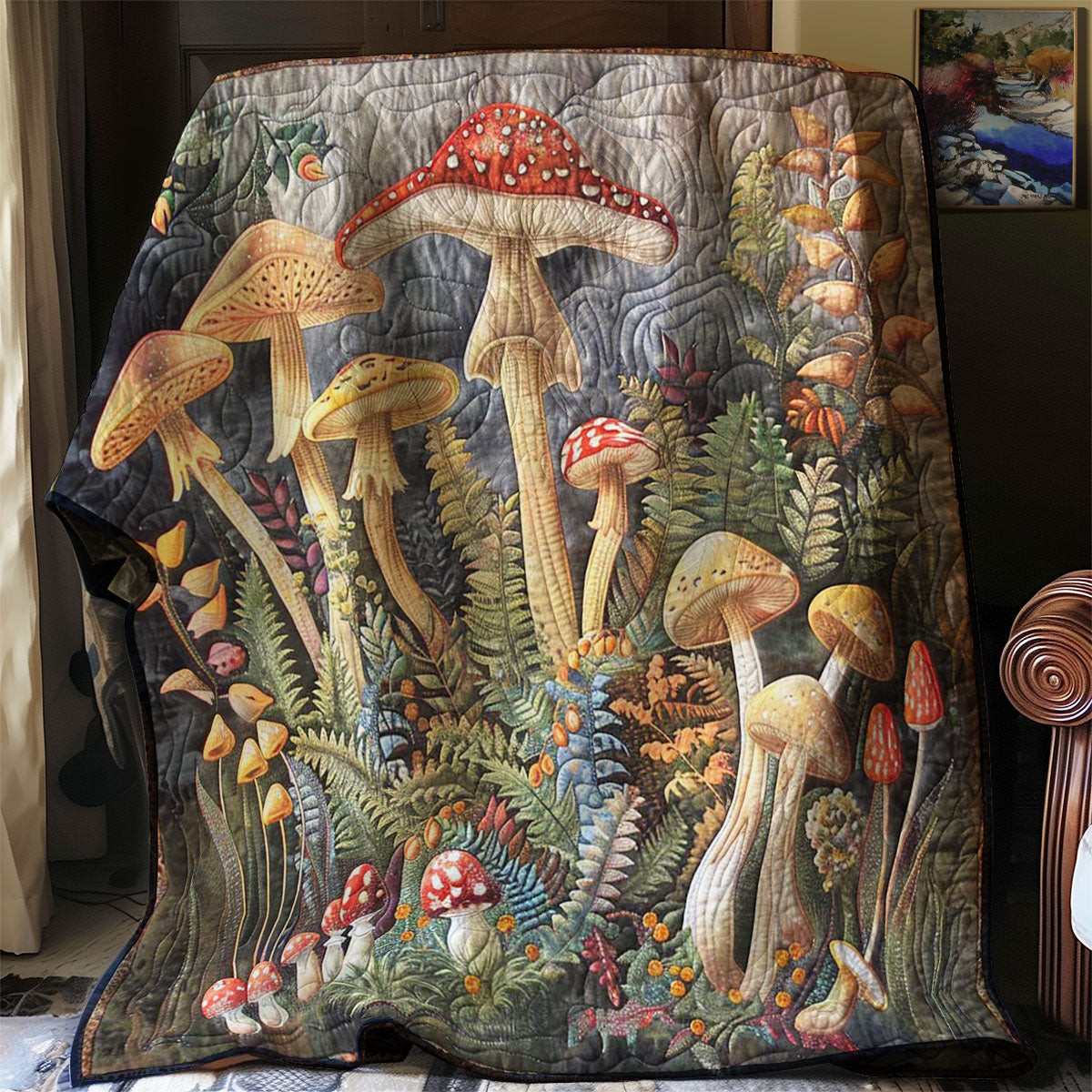 Mushroom Grove Quilt Blanket Mothers Day Blanket Useful Gifts For Mom