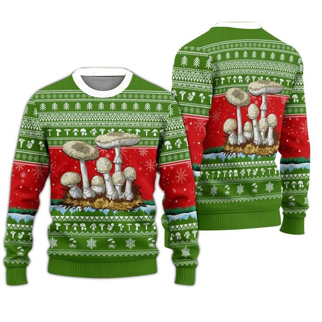 Mushroom Ugly Christmas Sweater Cozy Winter Apparel Gifts For Mushroom Growers