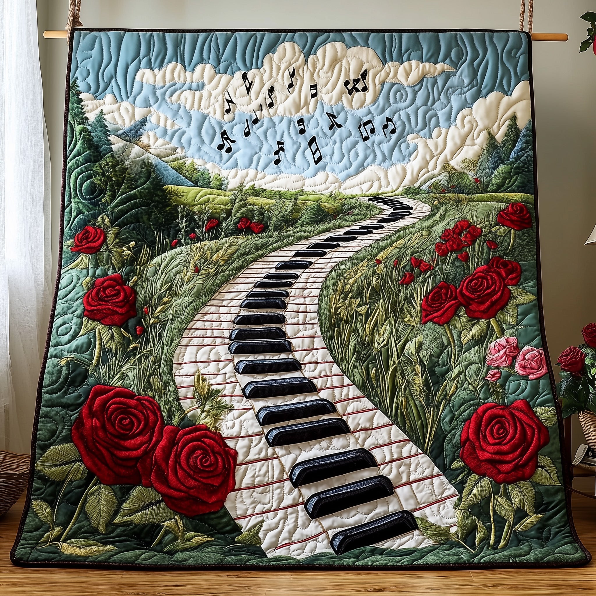 Music Road Quilted Blanket Cute Cozy BlanketGifts For Your Daughter