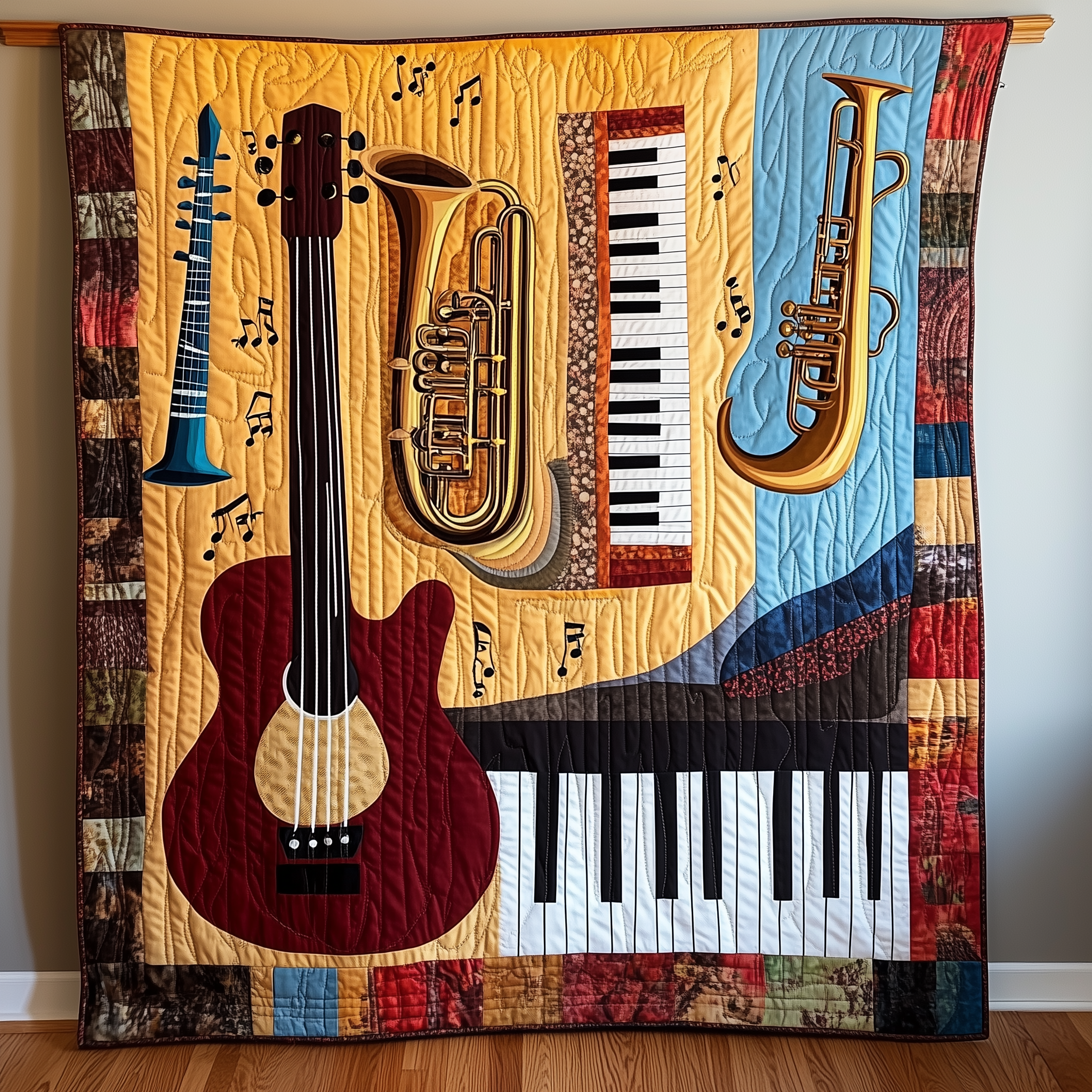 Music Symphony Quilted Blanket Christmas Throw Blanket Christmas Ideas For Music Lovers