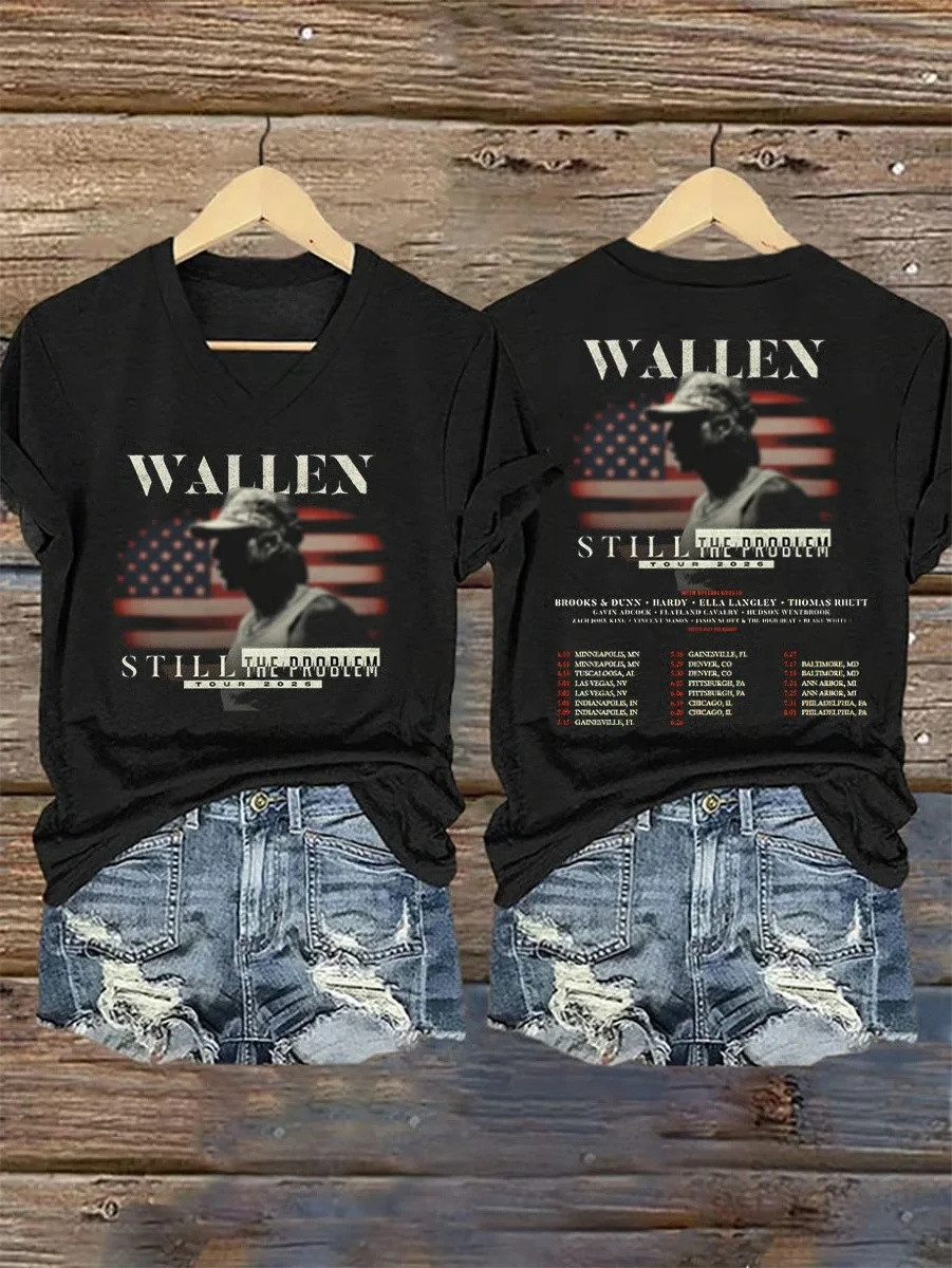 Music Tour 2026 Morgan Wallen V-Neck Shirt Country Music Shirt Unique Gift For Morgan Wallen Fans