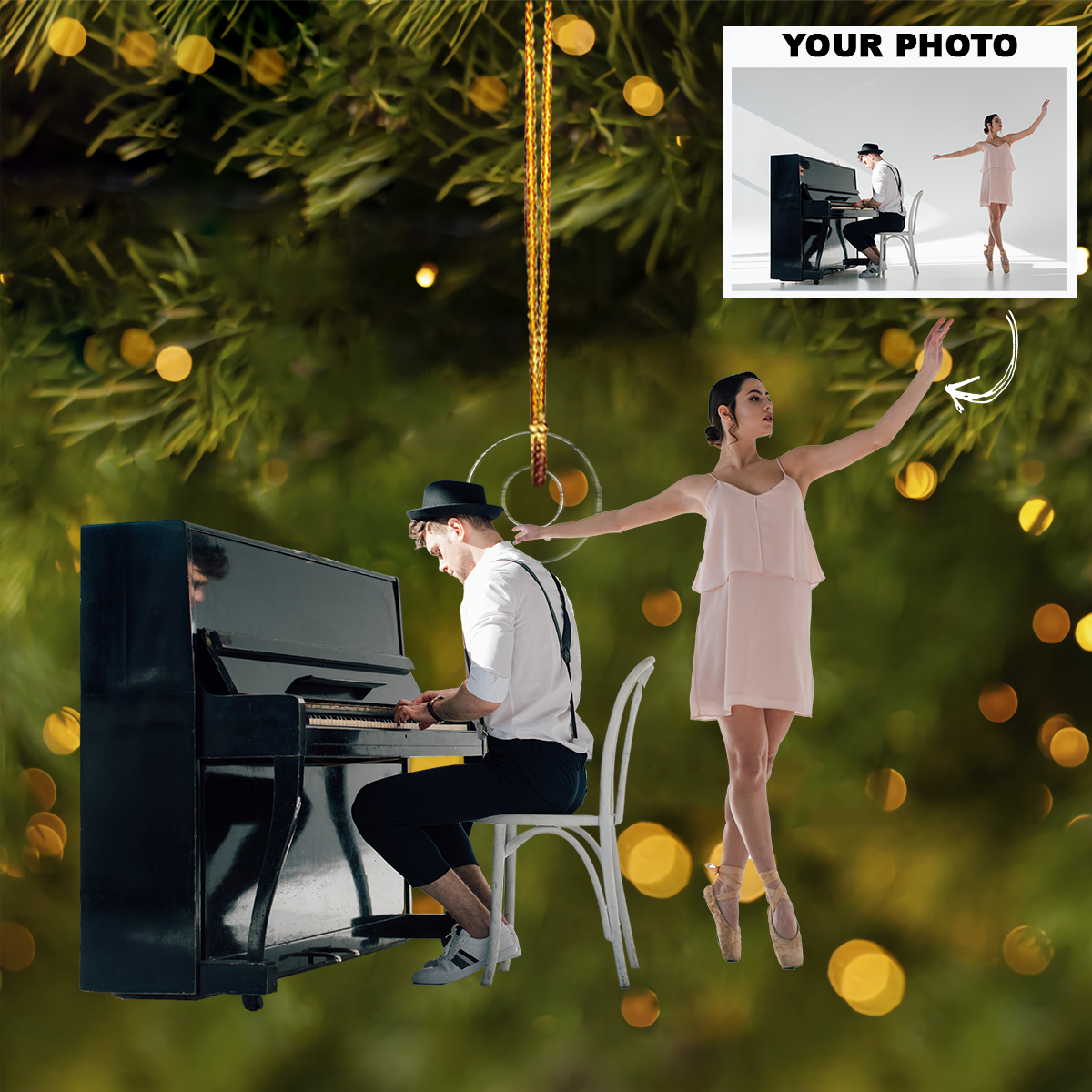 Musical Duo Personalized Photo Mica Ornament Customized Your Photo Ornament Christma