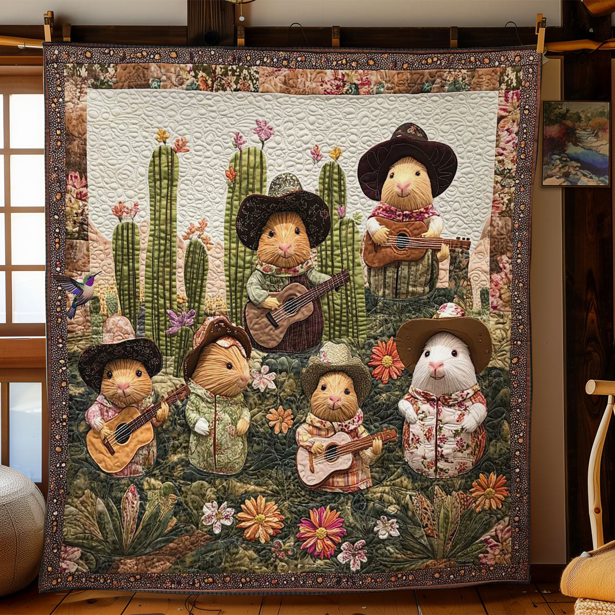 Musical Guinea Pig Holiday Xmas Quilt Blanket Best Christmas Gifts For Women