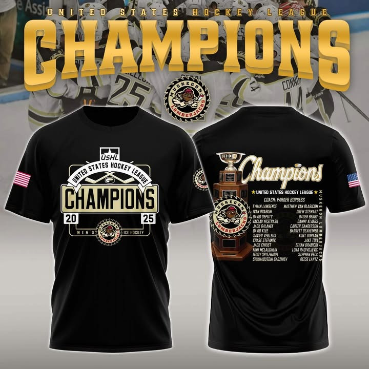 Muskegon Lumberjacks Champions USHL 2025 T-Shirt Gifts For Hockey Lovers Fans Merch