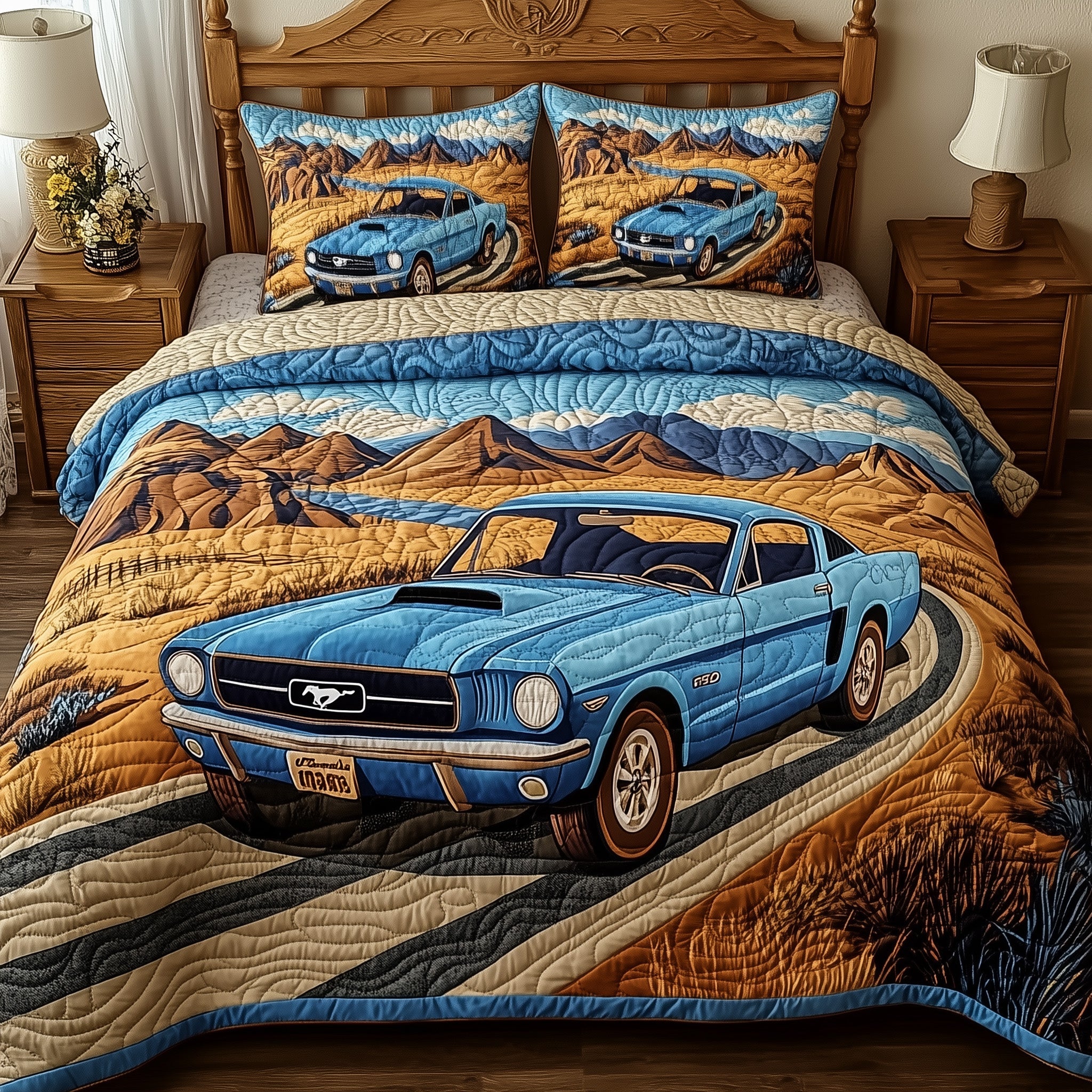 Mustang Desert Quilted Bedding Set Duvet Cover Merchandise Good Housewarming Gifts